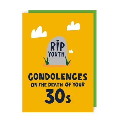 Paquete de 6 tarjetas divertidas de cumpleaños número 40 para jóvenes de RIP