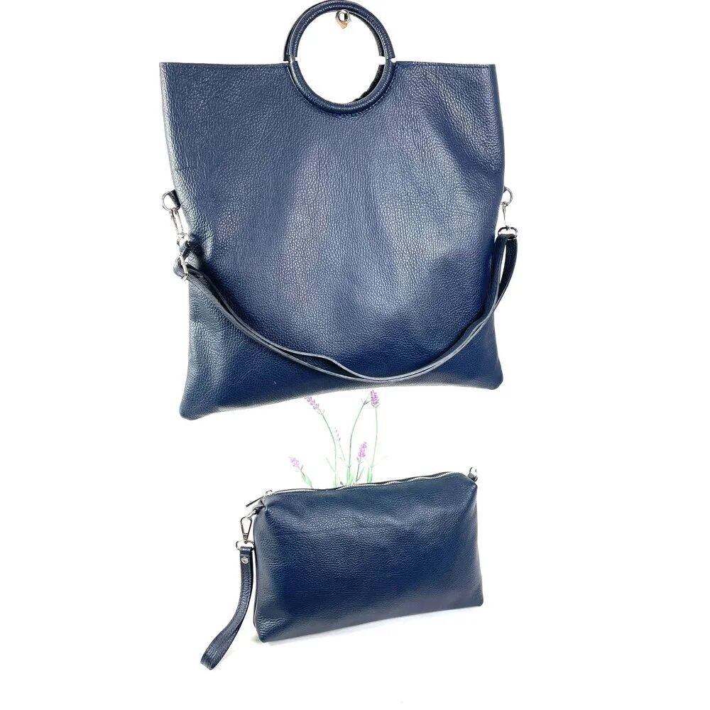 Bolso De Mano De Cuero Natural