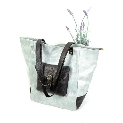 Bolso De Piel Con Bolsillo Exterior