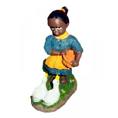 Figura Resina negrita pato 13 cms