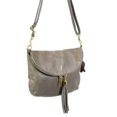 Leather Shoulder Bag With Decorative Tassel
