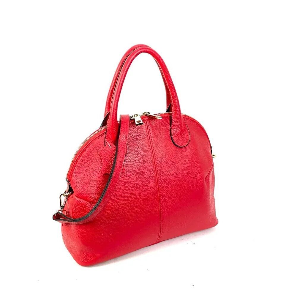 Bolso De Piel Italiana Semiluna