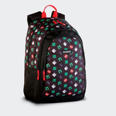 Sac à dos d'école primaire à double compartiment Minecraft Tnt