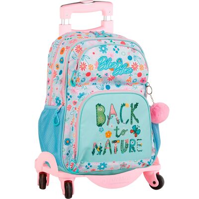 Blin-blin Double Compartment School Backpack + Toybags Trolley With 4 Swivel Wheels