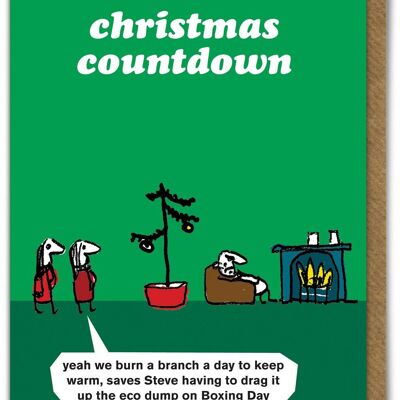 Funny Christmas Card - Christmas Tree Burner By Modern Toss
