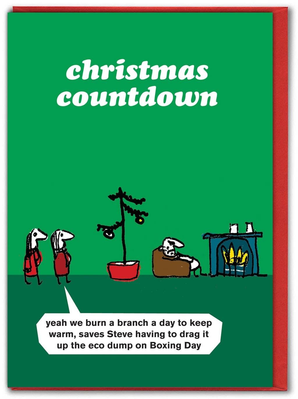 Divertente biglietto di Natale - Bruciatore per albero di Natale di Modern Toss