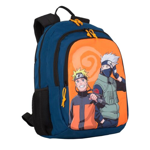 Mochila Escolar Naruto Doble Compartimento Adaptable A Carro