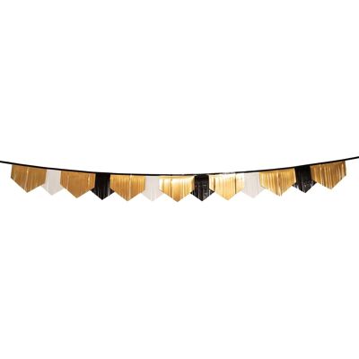 Happy New Year - Fringe Garland - black/gold/white