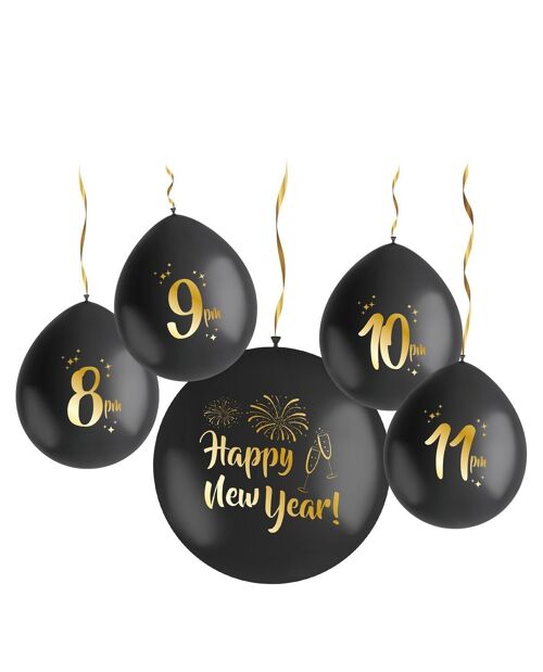 Happy New Year - Latex Balloons Countdown Set - 5 pieces