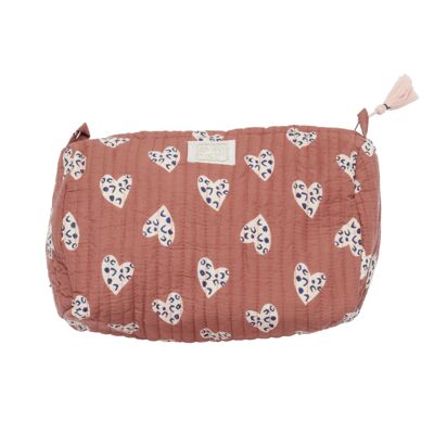 Trousse de toilette INDIRA Coeur Sauvage Terracotta