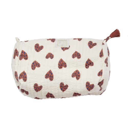 Trousse de toilette INDIRA Coeur Sauvage Ecru