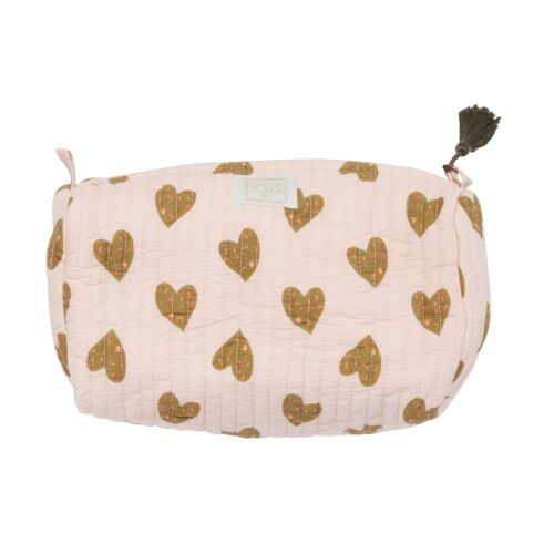 Trousse de toilette INDIRA Coeur Sauvage Rose