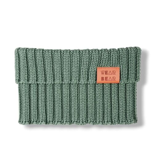 Chimney type Scarf knitted Khaki