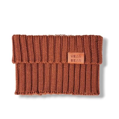 Chimney type Scarf knitted Caramel
