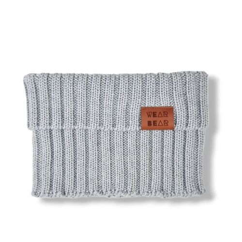 Chimney type Scarf knitted Light Gray