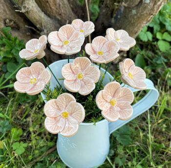 Fleurs de cerisier en céramique de pêche, pieu végétal 3