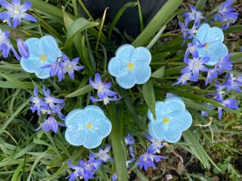 Fleurs de cerisier en céramique bleu clair, pieu végétal 4