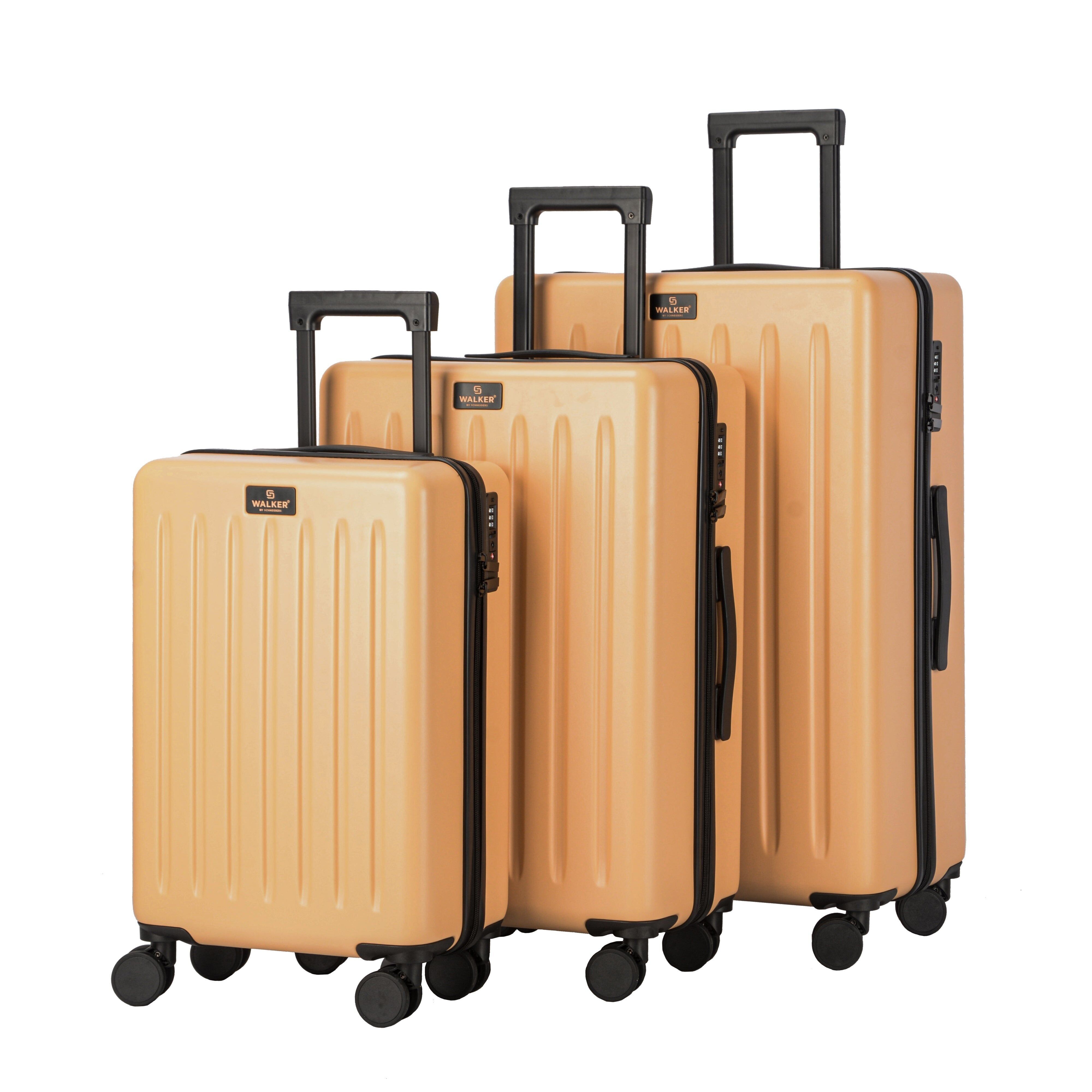 Walker by Schneiders Reisekoffer-Set 3-teilig FLORIDA Peach, Reisverschluss, vier Rollen, Tragegriff, Handgepäck, Trolley Mittel & Gross