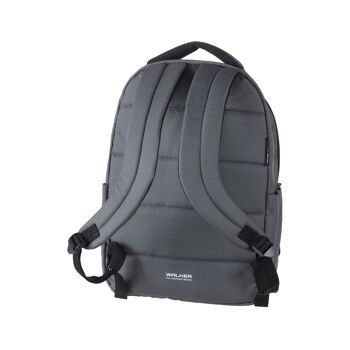 Walker by Schneiders Classic Rucksack Alpha Asphalt Grey, 32 x 45 x 23 cm, Kapazität: 29L, Laptop-Fach 15 Zoll, Rücken-Polsterung, Hauptfach mit Reisverschlussöffnung, Tragegriff, wasserabweisend, Rucksack für Schule, Uni, Büro und Freizeit 3