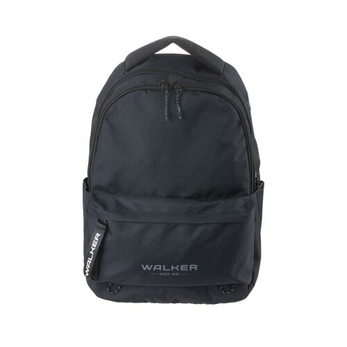 Walker by Schneiders Classic Rucksack Alpha Black Melange, 32 x 45 x 23 cm, Capacity: 29L, Laptop-Fach 15 Zoll, Rücken-Polsterung, Hauptfach mit Reisverschlussöffnung, Tragegriff, wasserabweisend, Rucksack für Schule, Uni, Büro and Freizeit