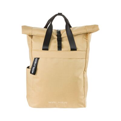 Walker by Schneiders Classic Rucksack Roll Top Apricot, 29 x 40 x 15 cm, Capacidad: 20-23 L, Laptopfach, Rückenpolsterung, erweiterbares Hauptfach mit Reisverschlussöffnung, Tragegriff, wasserabweisend, Rucksack für Schule, Uni, Büro y Freizeit