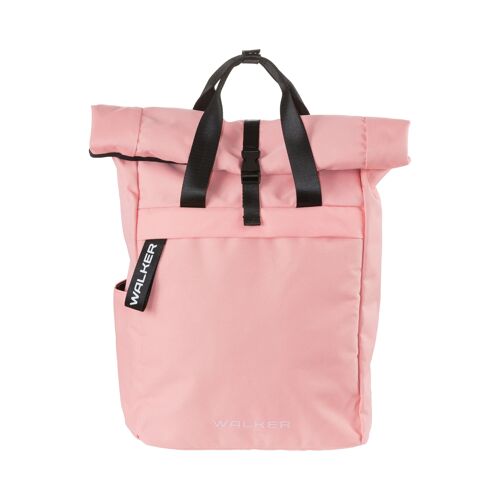 Walker by Schneiders Classic Rucksack Roll Top Pink Sand, 29 x 40 x 15 cm, Kapazität: 20-23 L, Laptopfach, Rückenpolsterung, erweiterbares Hauptfach mit Reisverschlussöffnung, Tragegriff, wasserabweisend, Rucksack für Schule, Uni, Büro und Freizeit