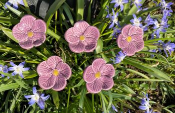 Fleurs de cerisier en céramique violette, pieu végétal 3