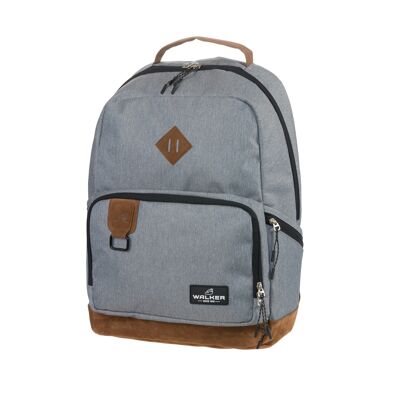 Walker by Schneiders Lifestyle Rucksack Pure Eco Grey, 30 x 46 x 20 cm, Capacity: 29L, Laptop-Fach, Rücken-Polsterung, gerollter Reißverschluss-Öffnung, Tragegriff, wasserabweisend, Rucksack für Schule, Uni, Büro and Freizeit