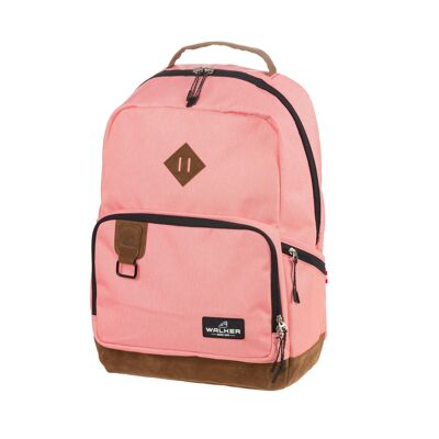 Walker by Schneiders Lifestyle Zaino Pure Eco Peach, 30 x 46 x 20 cm, Capacità: 29 L, Laptop-Fach, Rücken-Polsterung, gerollter Reißverschluss-Öffnung, Tragegriff, wasserabweisend, Rucksack für Schule, Uni, Büro e Freizeit