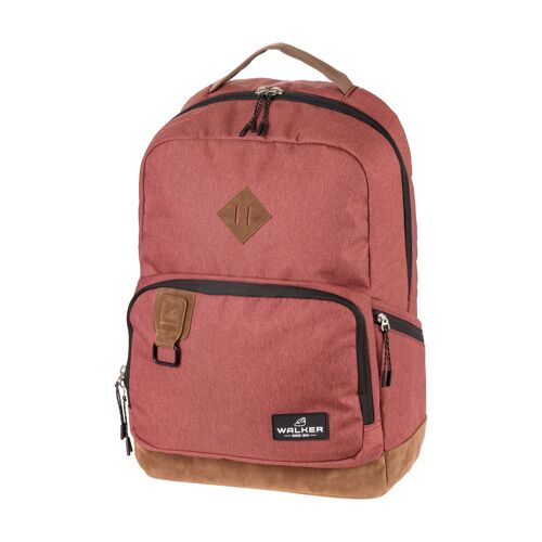 Walker by Schneiders Lifestyle Rucksack Pure Eco Rust, 30 x 46 x 20 cm, Fassungsvermögen: 29L, Laptop-Fach, Rücken-Polsterung, gerollter Reißverschluss-Öffnung, Tragegriff, wasserabweisend, Rucksack für Schule, Uni, Büro und Freizeit