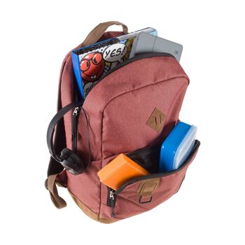 Walker by Schneiders Lifestyle Rucksack Pure Eco Rust, 30 x 46 x 20 cm, Fassungsvermögen: 29L, Laptop-Fach, Rücken-Polsterung, gerollter Reißverschluss-Öffnung, Tragegriff, wasserabweisend, Rucksack für Schule, Uni, Büro und Freizeit 5