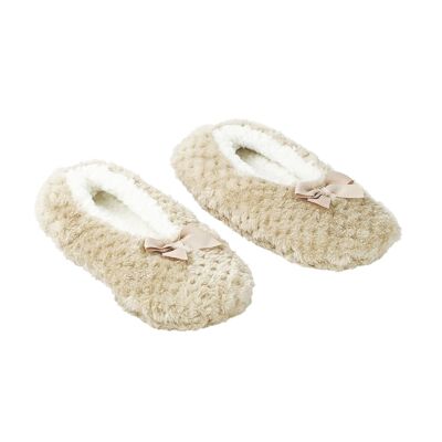 Super soft ballerinas in natural linen, recycled polyester