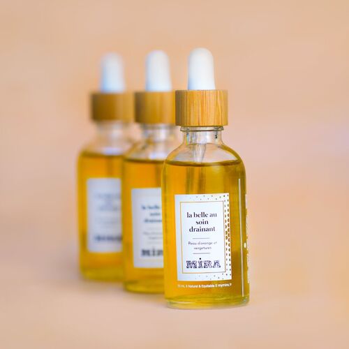 Soin anti-vergetures - La belle au soin drainant - lutte naturellement contre la peau d'orange et les vergetures - 50ml - à appliquer en massages - made in France