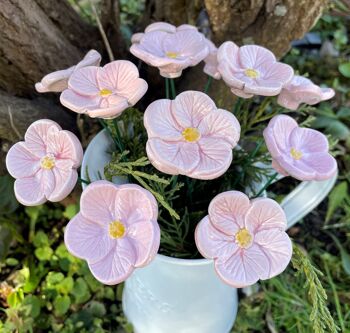 Fleurs de cerisier en céramique rose, pieu végétal 1