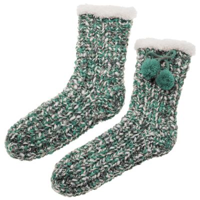 Emerald heather knit sock slippers, TU