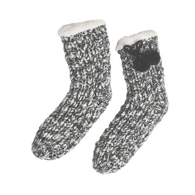 Charcoal heather knit sock slippers, TU