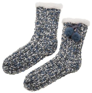 Chaussons chaussettes tricot chinés storm, taille homme