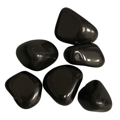 Tumbled Crystals, Pack of 6, Black Agate