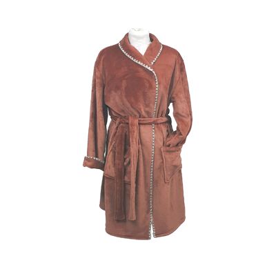 Douceur bathrobe size L, brick, linen stitching