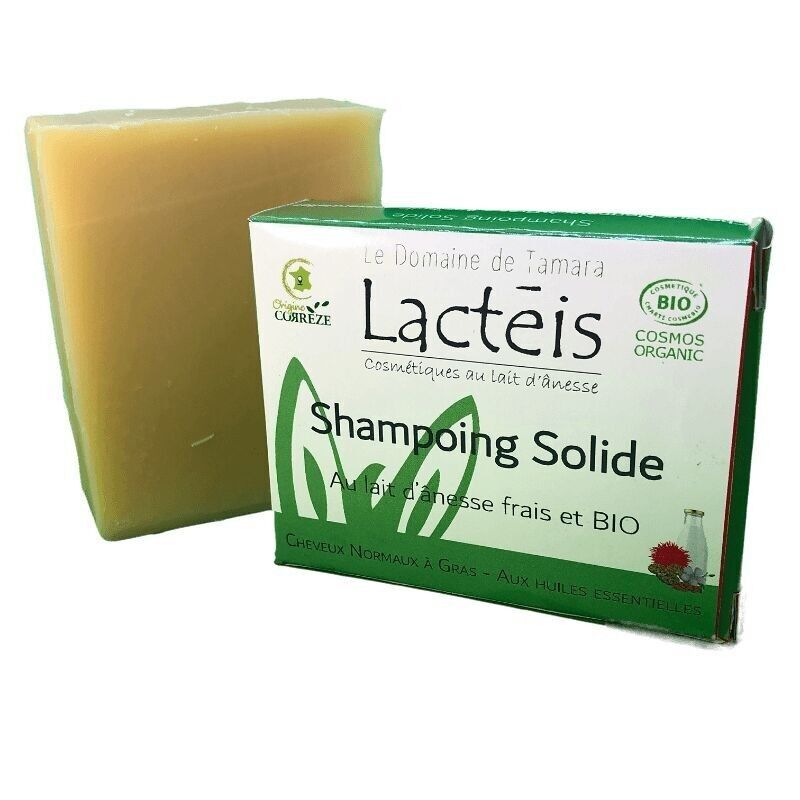 Shampoo solido COSMOS ORGANIC - Con latte d'asina fresco e BIOLOGICO - Capelli da normali a grassi - Con oli essenziali BIOLOGICI