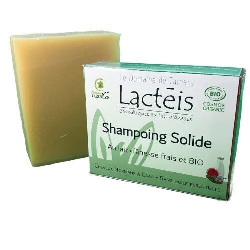 Shampoing solide BIO COSMOS - Au lait d'ânesse frais et BIO - Cheveux Normaux à gras - Sans huile essentielle