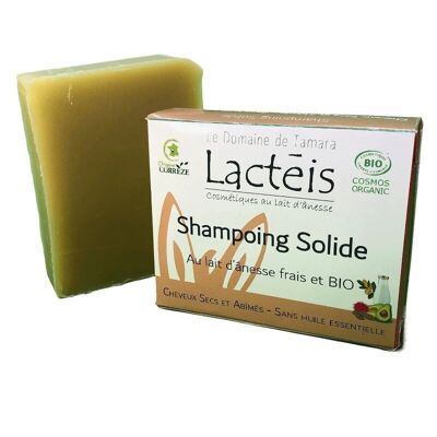 COSMOS ORGANIC solid shampoo - With fresh and ORGANIC donkey milk - Dry and damaged hair - Without essential oil