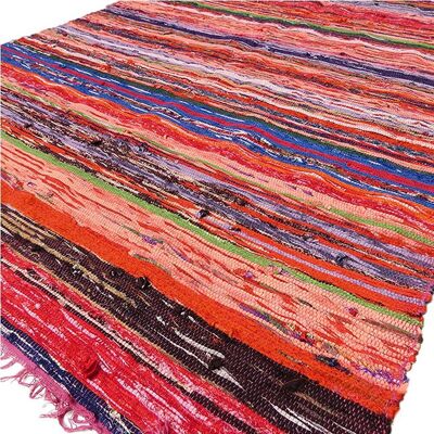 Aakriti 2-in-1 Reversible, Multipurpose & 100% Eco-Friendly Traditional Chindi Rugs - Red (5x3 Feet) (60x36 Inch)