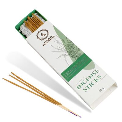 AAKRITI INCENSE Natural Lemongrass Masala Incense Sticks | [100 Grams] | Low Smoke | Long Burn | Premium Handrolled Charcoal Free Non-Toxic Agarbatti | For – Meditation. Refreshing. Natural Cleansing. Aromatherapy.