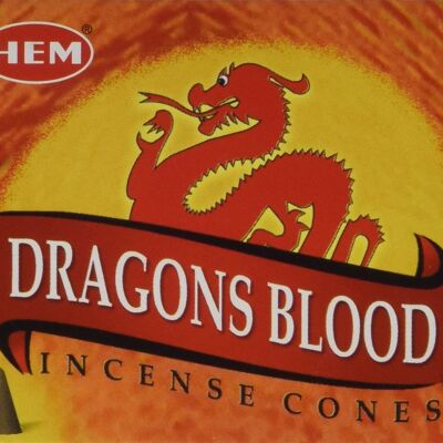 Hem Dragon Blood-Red  Incense Cones  (Pack of 12)