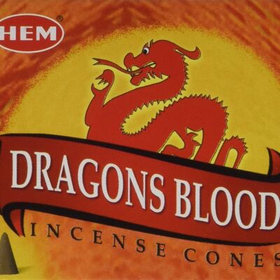 Cônes d'encens Hem Dragon Rouge Sang (Pack de 12)