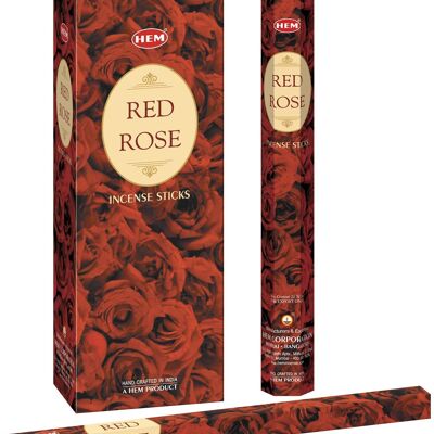 Hem Bâtons D'Encens Rose Rouge (Paquet De 6)