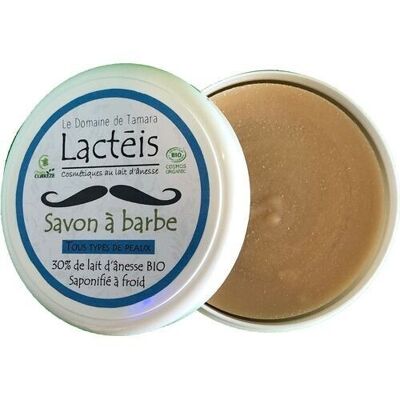 Sapone da barba certificato BIO COSMOS - 30% latte d'asina fresco e BIOLOGICO