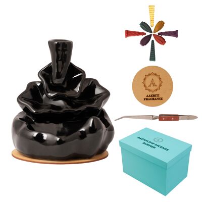 AAKRITI Incense Burner |  100% Eco-Friendly | Home Décor | Feng Shui Based | Traditional Dhoop Burner | Waterfall, Teapot, Lotus, Earthen, Chakra Incense Burner | Perfect For Housewarming, Christmas, Birthday, Anniversary Gift