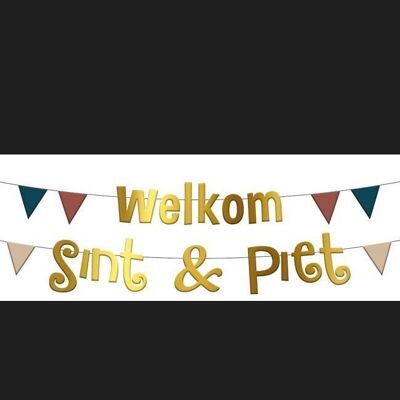 Letter garlands 'Welcome Sint & Piet' (NL) - 2 pieces